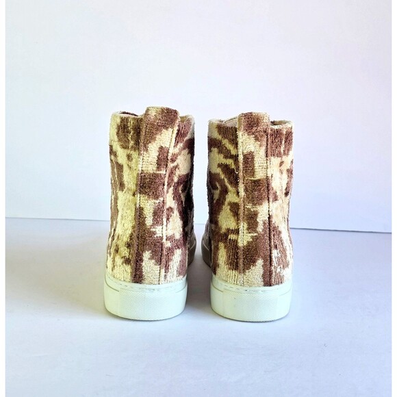 ELYSIAN Emily Morrison Ankara Ikat Silk Velvet High Top Sneakers 38 Rustic Oak - Picture 10 of 13